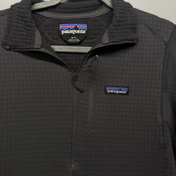 Patagonia Men's R1 Airgrid Quarter Zip Pullover Fleece Medium Grey - Picture 2 of 7